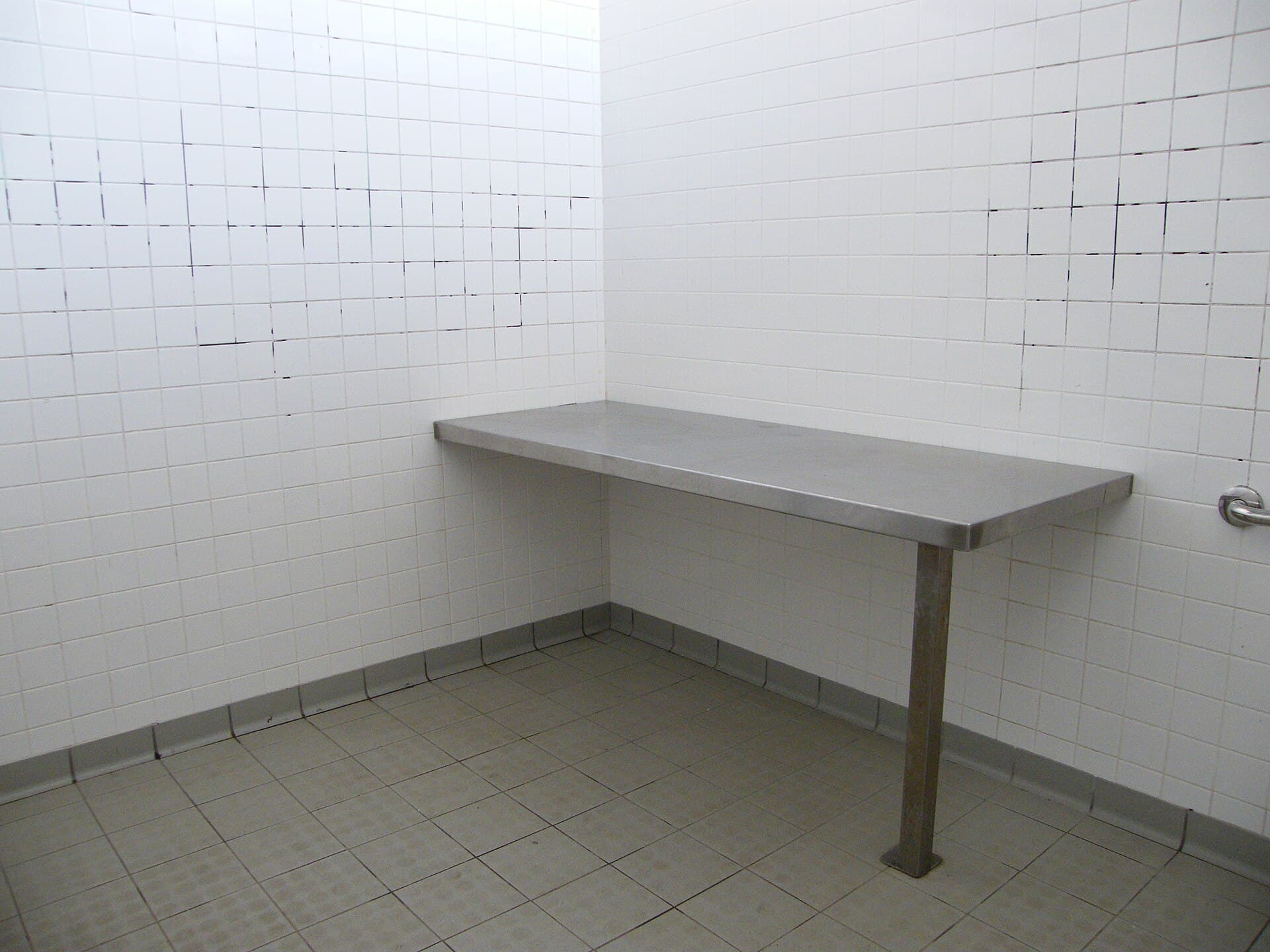 An accessible change table and shower in a public toilet block at Shorncliffe, Queensland